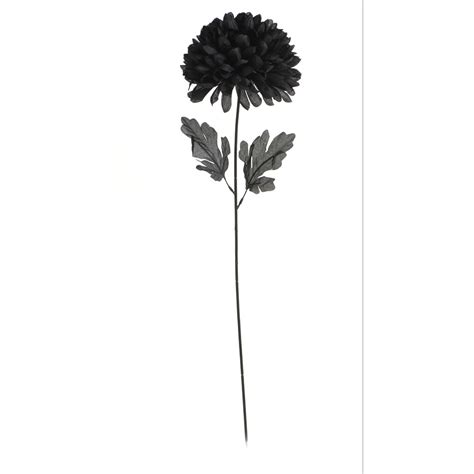 Long stem artificial rose flowers branch for decoration big flowers and buds fake flowers home wedding decor white faux flower. Wilko Black Pom Pom Single Stem Artificial Flower | Wilko