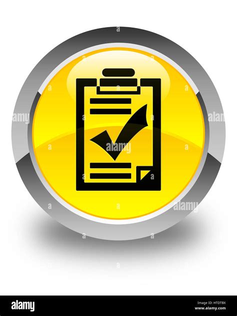Checklist Icon Isolated On Glossy Yellow Round Button Abstract