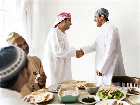 Muslim Men Shaking Hands At Lunchtime Premium Photo Rawpixel