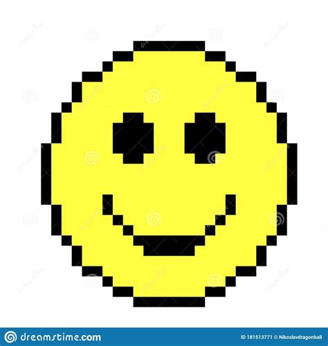 Pixel Art Illustration Of Smiley Stock Illustration Illustration Of