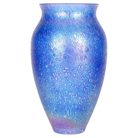 Quezal Iridescent Cobalt Compote For Sale At Stdibs