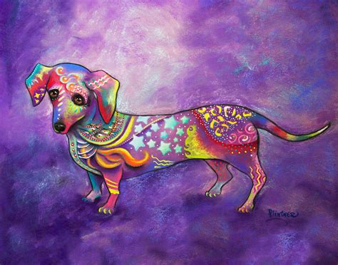Colorful Dachshund Dog Art Print By Patricia Lintner Etsy