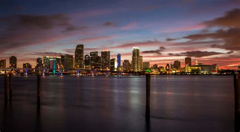 Download Miami Skyline At Dusk