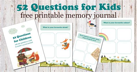 52 Questions To Ask Children Free Printable Qanda Journal