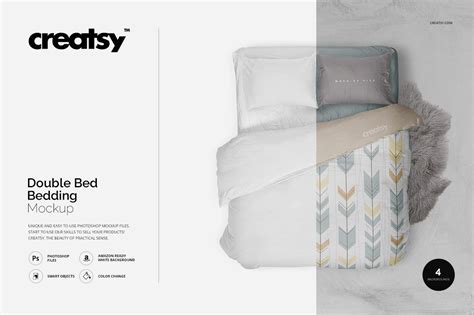 double bed bedding mockup product mockups creative market