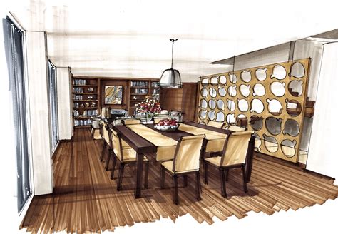 Marker Sketch Interiordesign Visualization Handdrawn By Ariel M