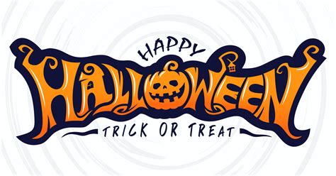 Happy Halloween Trick Or Treat Text Banner 1268264 Vector Art At Vecteezy