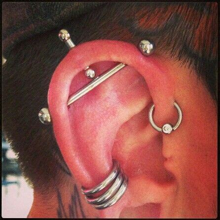 Gorgeous Combination Of Piercings Helix Or Upper Cartilage