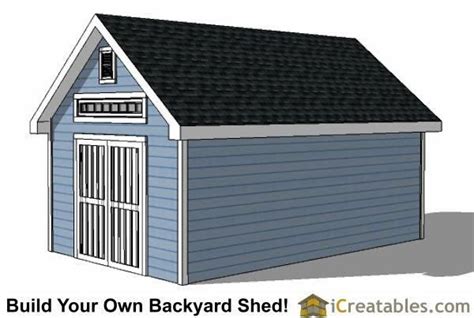 12x20 Traditional Victorian Style Storage Shed Plans Right Side
