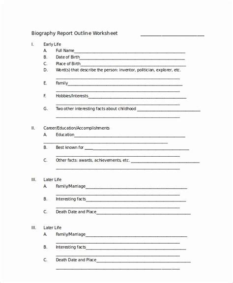 Autobiography Template For Elementary Students Fresh