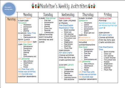 Learn With Play At Home Weekly Kids Activity Planner