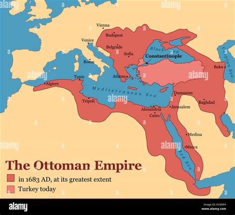 The Ottoman Empire At Its Greatest Extent In 1683 And Turkey Today