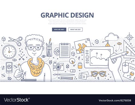 Graphic Design Doodle Concept Royalty Free Vector Image