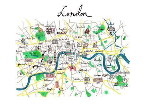 Illustrated London Map A3 Etsy