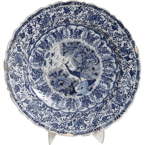 18th-Century Antique Chinoiserie Dutch Delft Charger : Faded Rose ...