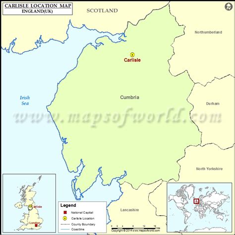 Where Is Carlisle Location Of Carlisle In England Map