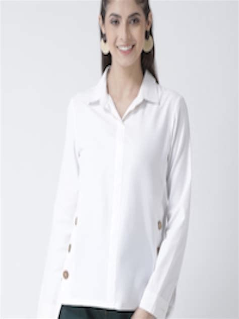 Buy Kassually Women White Regular Fit Solid Casual Shirt Shirts For