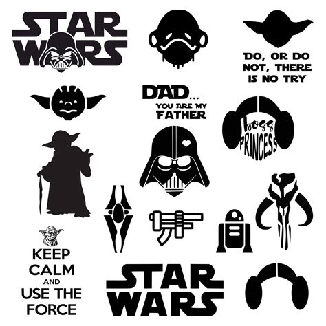 Star Wars svg Darth Vader svg Master Yoda svg Princess Leia | Etsy