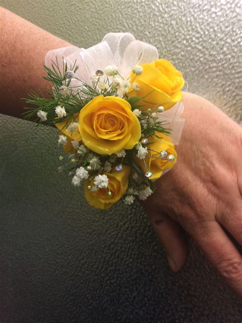 Yellow Spray Rose Corsage Corsage Prom Yellow Wedding Bouquet Prom