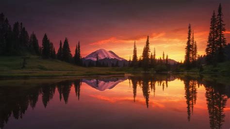 Lake Sunset Painting 4k Ultra Hd Wallpaper Background Image 3840x2160