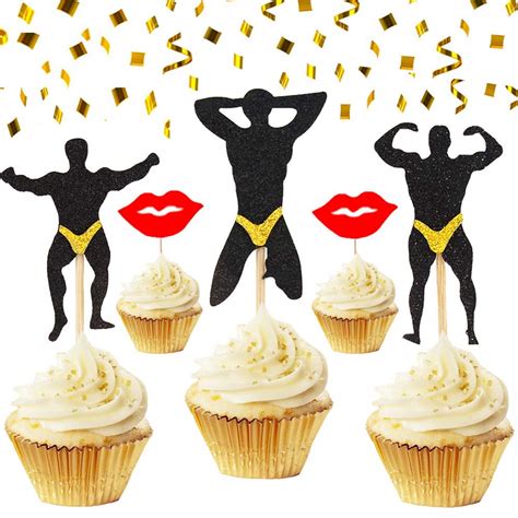 buy jevenisjevenis bachelorette party cupcake toppers male stripper cupcake toppers hen party