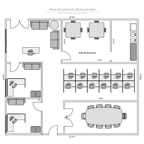 Plano De Planta De Oficina Ejemplo Lucidchart