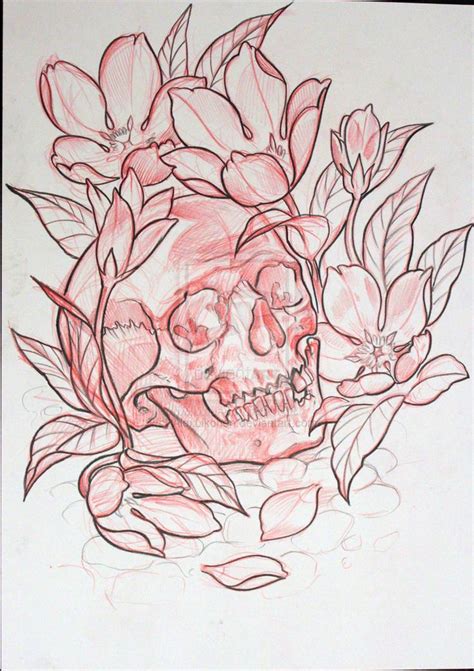 Skull With Flowers