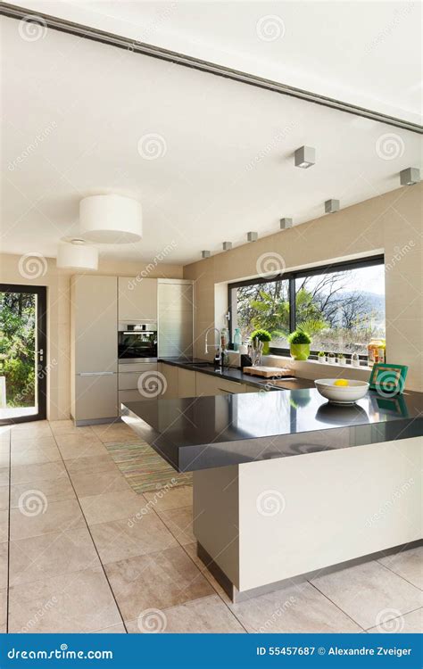 Interiors Modern Kitchen Stock Image Image Of Floor 55457687