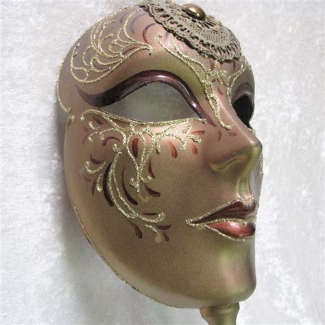 Venetian Masquerade Womens Full Face Halloween Mask Paper Mache
