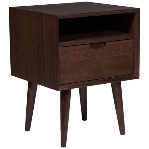 Walnut Olsen Scandinavian Style Bedside Table Bedside Table