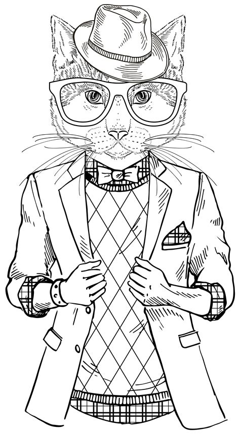 A Cool Cat From Smooth Operator Cool Coloring Pages Cat Coloring