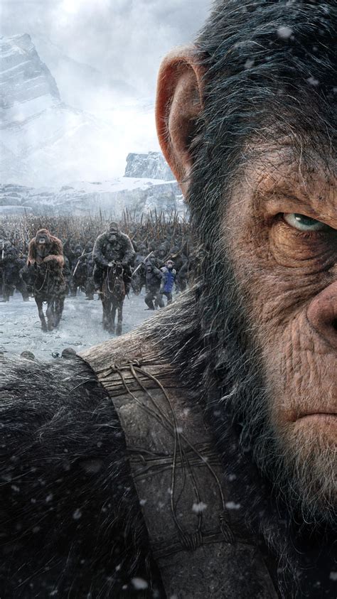 Years after a lethal virus has wiped out most of humanity, a society of intelligent apes fights for their survival against an army of vengeful soldiers. War for the Planet of the Apes (2017) Phone Wallpaper ...