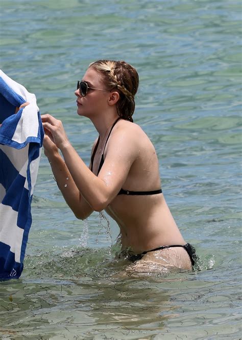 Chloe Moretz Shows Off Her Juicy Ass In A Skimpy Black Bikini At The Beach In Mi Porn Pictures