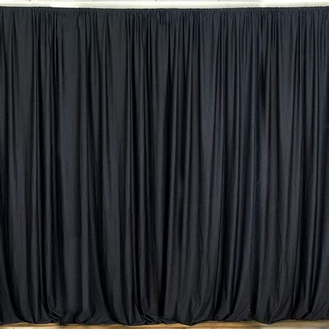 10 Ft Wide X 8 Ft Tall Black Curtain Polyester Backdrop High Qua