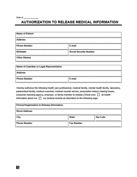 Free Printable Medical Records Request Form Printable Forms Free Online