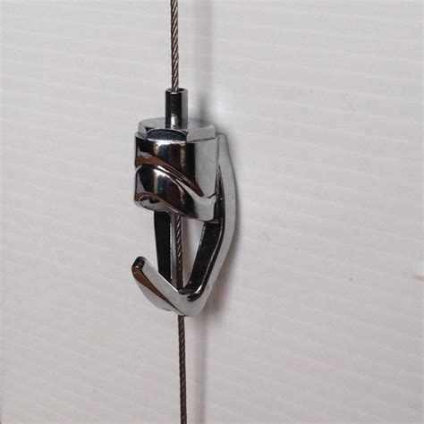 5 X Stainless Steel Picture Rail Hangers And Push Button Hooks
