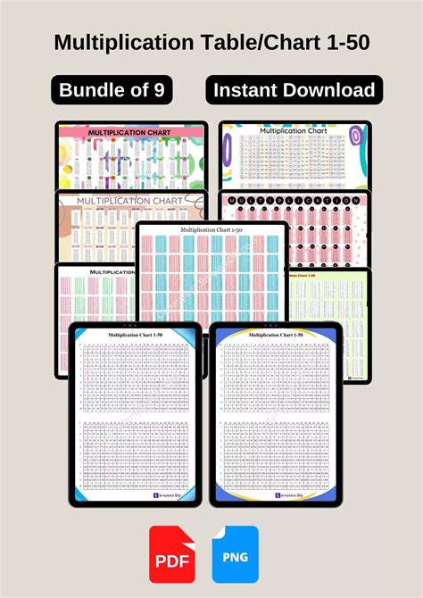 Multiplication Chart 1 50 Blank Printable Template In Pdf And Word In