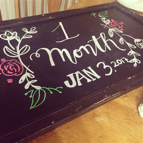 1 Month Old Chalkboard Sign For My Baby Emmalyn Today Chalkboard