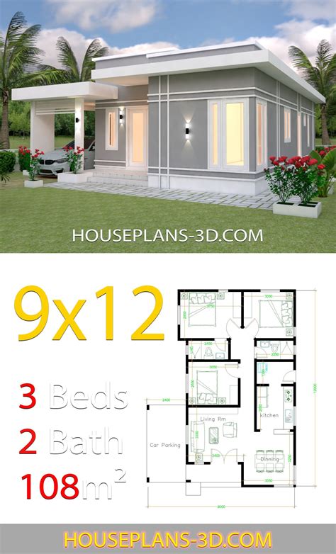 House Design 7x14 With 3 Bedrooms Terrace Roof House House