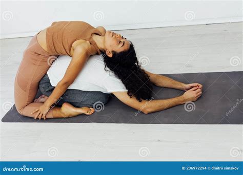 Man And Woman Paired Fitness Yoga Asana Gymnastics Stock Photo Image