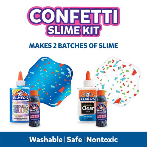 Buy Elmers Confetti Slime Kit Slime Supplies Include Metallic Glue