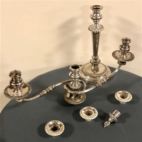 Pair Of Sheffield Silver Plated Candelabra Antique Silver Plate