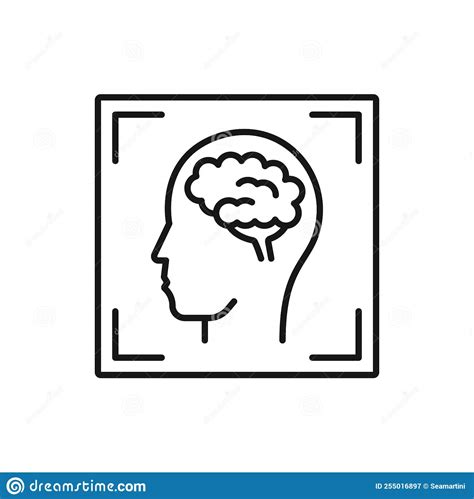 Mri Brain Scan Head Computed Tomography Image Icon Stock Vector