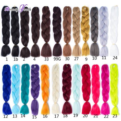 24 1pc100g 7 Colors Ombre Expression Kanekalon Jumbo Braiding Hair Synthetic One Tone High