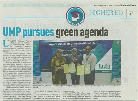 Find the latest financial news about the ftse straits times singapore. UMP pursues green agendaUMP News