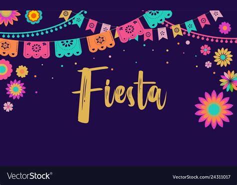 Mexican Fiesta Banner And Poster Design With Flags