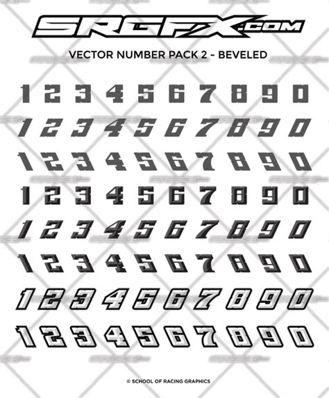 Free Race Car Number Fonts Vector Vector Number Pack 9 Racing