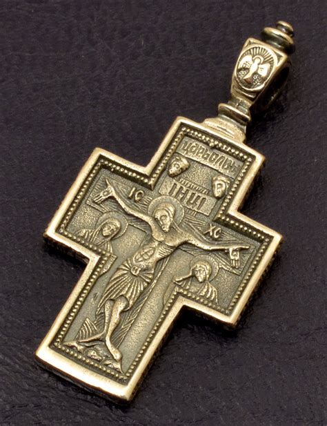 Traditional Byzantine Orthodox Silver 925 Double Faced Cross No012