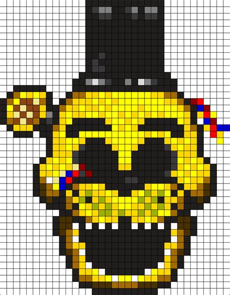 Fnaf Golden Freddy Perler Bead Pattern Bead Sprites Characters Fuse