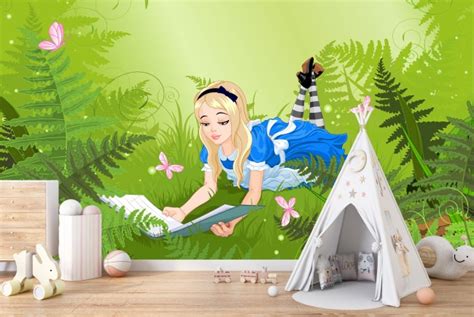 alice in wonderland wallpaper wall mural